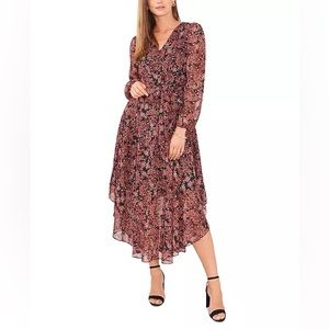 Women's Floral-Print Button-Front Maxi Dress Size XS